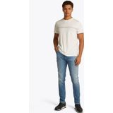 Tommy Jeans - T-shirt - Katoen - Regular Fit - Geribde Ronde Hals