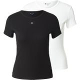 Tommy Jeans T-Shirt »TJW 2PACK SLIM ESSENTIAL RIB SS«, (Packung, 3 tlg., 2er-Pack), mit Logostickerei