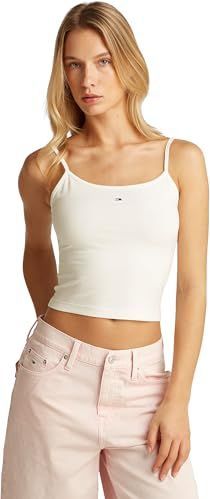 Tommy Jeans Dames TJW 2PACK ESSENTIAL STRAP TOP Overige gebreide tops, multi, XXS, Multi (Ecru/Kostbaar Roze), XXS