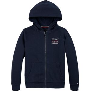 Tommy Hilfiger - TOMMY FLAG HILFIGER ZIP HOODIE - Sweatvest - Dark Night Navy - Kangoeroezak - Ritssluiting