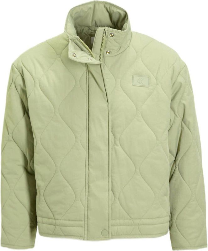 Calvin Klein - Jas - Lichtgroen - Met Rits- en Drukknoopsluiting