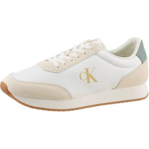 Calvin Klein - Arya - Sneakers - Wit - Leren en Suède Bovenwerk