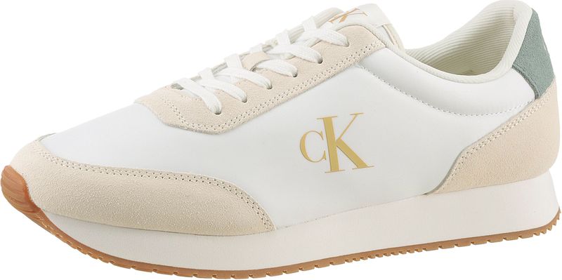 Calvin Klein - Arya - Sneakers - Wit - Leren en Suède Bovenwerk