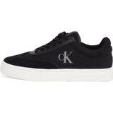CK JEANS Klassieke zool Low Mix Mg Wn Yw0yw01636 Sneakers voor dames, zwart, zwart, glanzend wit, 38 EU