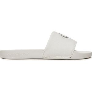 CK JEANS - Slide Monogram - Flip Flops - Wit - Canvas