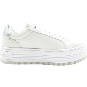 Calvin Klein Jeans Plateausneaker "BOLD FLATF LOW MIX OHB", Schnürschuh, Halbschuh, Freizeitschuh mit Fersen-Kontrast