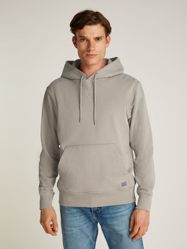 Calvin Klein Jeans Sweatshirt "WOVEN LABEL HOODIE", Kängurutasche, Logostickerei