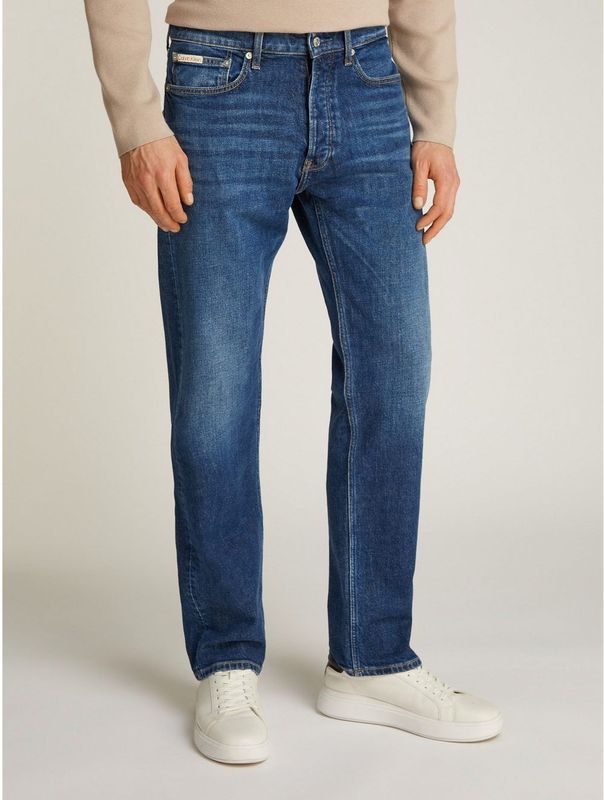 Calvin Klein Jeans - Jeans - Blauw - Katoen - Moderne Straight Fit