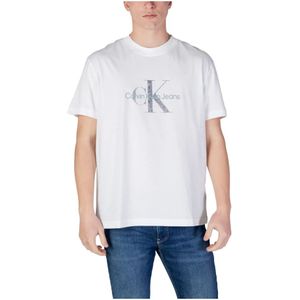 Calvin Klein Textured Monologo T-shirt Met Korte Mouwen