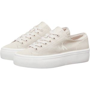 Sneakers - Effen - Katoen - Met Plateau - Ronde Neus