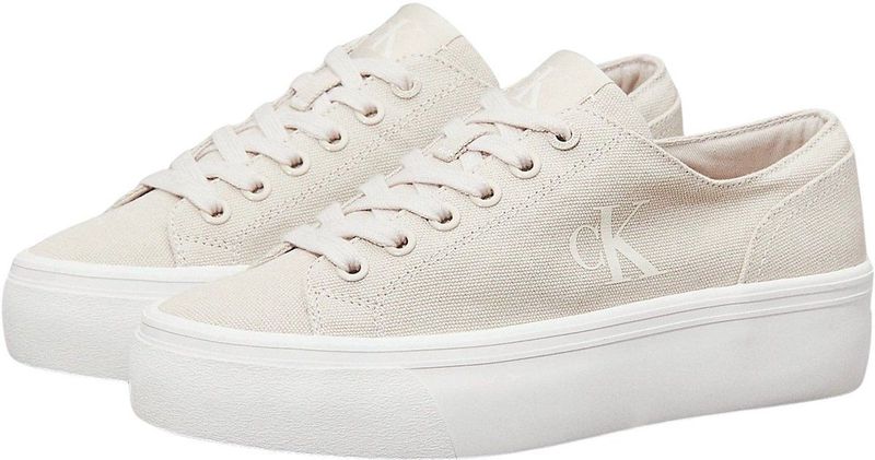 Sneakers - Effen - Katoen - Met Plateau - Ronde Neus