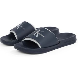 Pantoletten Calvin Klein Jeans Slide Rubber Neoprene Monologo YM0YM00361 Dunkelblau