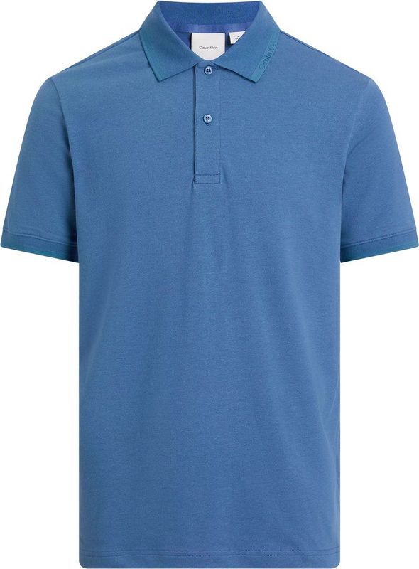 Calvin Klein - Thermo Tech Pique Slim Polo - Heren Poloshirt - Blauw