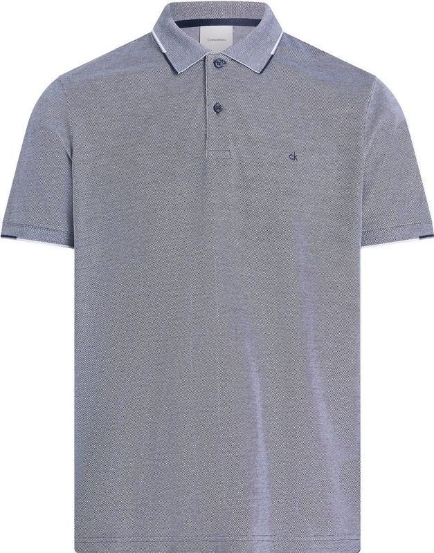 Calvin Klein - Oxford Two Tone - Poloshirt - Donkerblauw - Lichtgewicht - Korte Mouwen