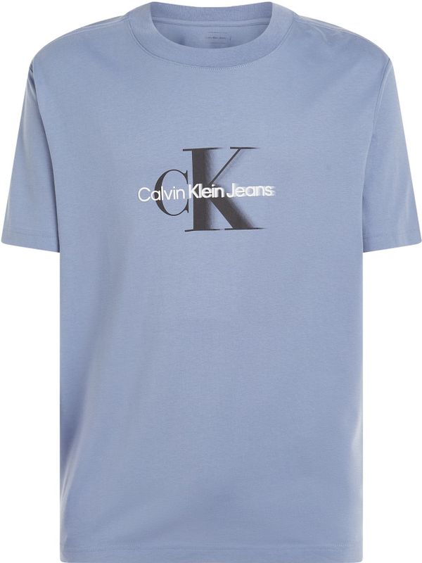 Calvin Klein Jeans - T-Shirt - Lichtblauw - Katoen - Korte Mouwen