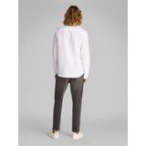 Calvin Klein - Casual Overhemd - Wit - 58% Linnen, 42% Katoen