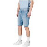 Calvin Klein - Korte Broeken - Blauw - Katoen - Regular Fit Jeans met Ritssluiting