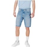 Calvin Klein - Korte Broeken - Blauw - Katoen - Regular Fit Jeans met Ritssluiting