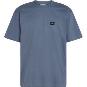 Calvin Klein - T-shirt - Grijs Blauw - Katoen - Ronde Hals met Logo