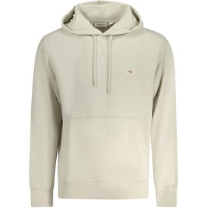 Calvin Klein - Hoodie - Beige - Katoen - Lange Mouwen - Capuchon