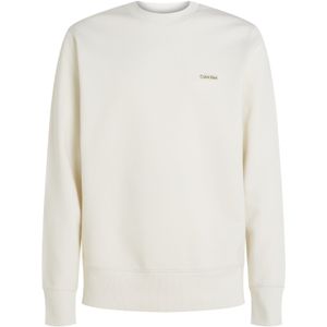 Calvin Klein - Katoenen Hoodie - Beige - 100% Katoen - Geborduurd Logo