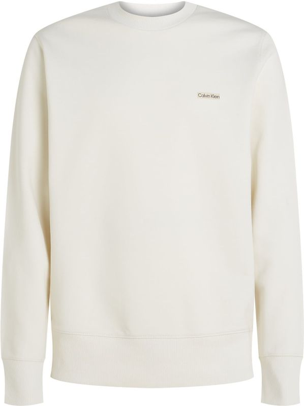 Calvin Klein - Katoenen Hoodie - Beige - 100% Katoen - Geborduurd Logo
