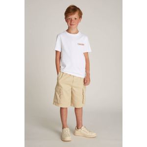 Calvin Klein T-Shirt - Mono Mini Badge - Tofu White - Calvin Klein - 8 jaar (128) - T-Shirts
