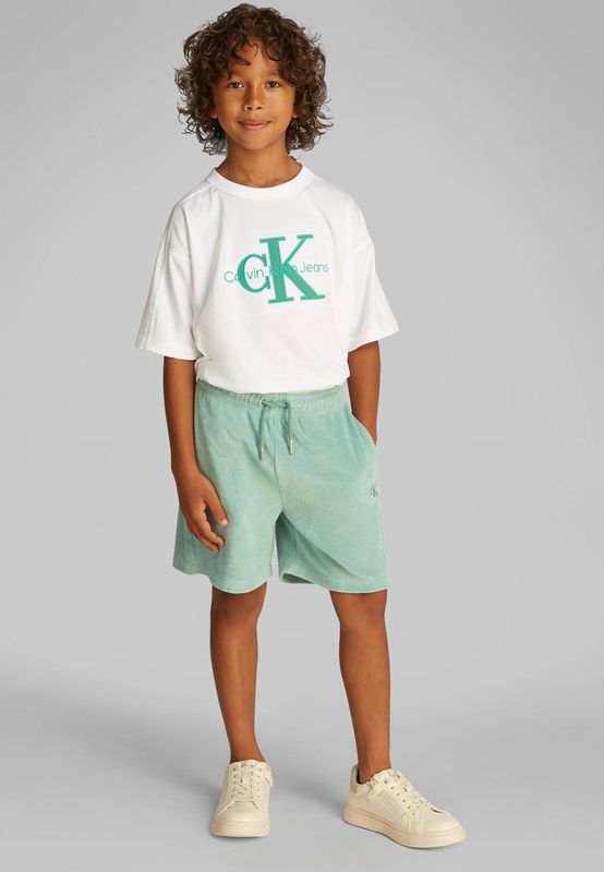 Regular fit korte broek met logostitching, model 'TOWELLING TEXTURE'