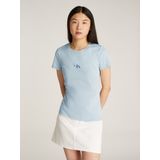 Calvin Klein - T-Shirt - Lichtblauw - Katoen - Slim Fit