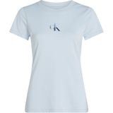 Calvin Klein - T-Shirt - Lichtblauw - Katoen - Slim Fit