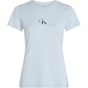 Calvin Klein - T-Shirt - Lichtblauw - Katoen - Slim Fit