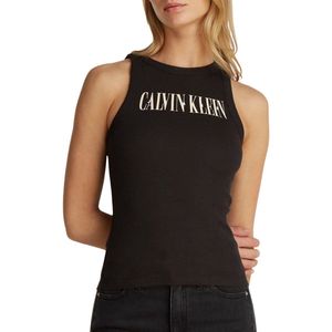 Calvin Klein Varsity Tanktop Dames - Zwart - Slim-Fit