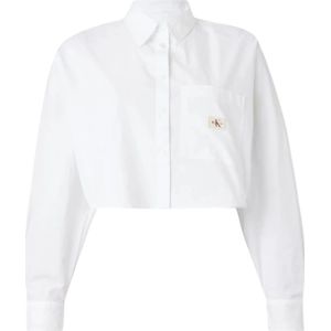 Calvin Klein - J20J225078 - Crop Overhemd - Katoen - Lange Mouwen