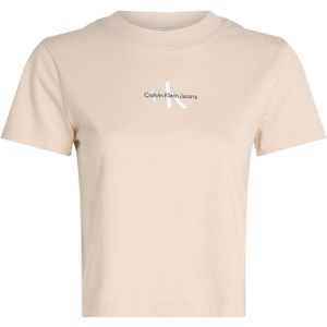 Calvin Klein Jeans, Dames, Tops, Beige, Maat: XS Katoen,