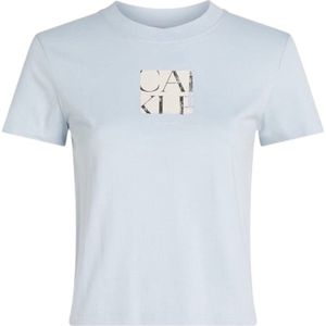 Calvin Klein Jeans - T-shirt - Lichtblauw - Katoen - Korte Mouwen