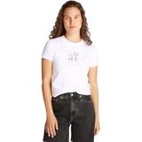 Calvin Klein - T-shirt - Wit - Katoen - Korte Mouwen
