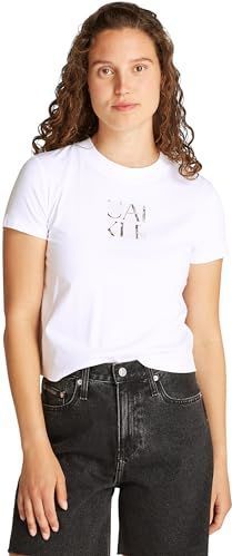 Calvin Klein - T-shirt - Wit - Katoen - Korte Mouwen
