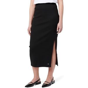 CK JEANS Dames WOVEN LABEL RIB ROK J20J225331, zwart (K zwart), M, Zwart (Ck Zwart), M