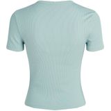 Calvin Klein - WOVEN LABEL RIB FITTED TEE - T-shirt - Cloud blue