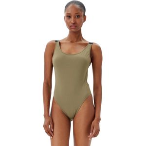 Calvin Klein Scoop Back One Piece Badpak Dames Groen XL/42