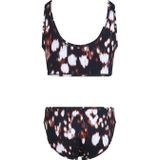 CK JEANS - BRALETTE BIKINI SET - Zwart - Glitched Floral Aop