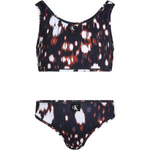 CK JEANS - BRALETTE BIKINI SET - Zwart - Glitched Floral Aop