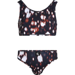 CK JEANS - BRALETTE BIKINI SET - Zwart - Glitched Floral Aop
