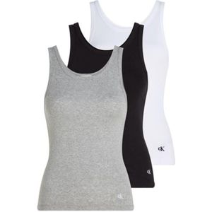 Calvin Klein - SCOOP NECK COTTON TANK - Tanktop - Zwart/Wit/Grijs - Set van 3