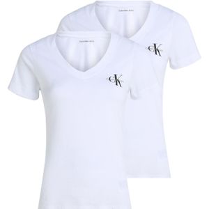 Calvin Klein Jeans T-Shirt »2-PACK MONOLOGO V-NECK TEE«, (Packung, 2er-Pack), mit Logomarkenlabel