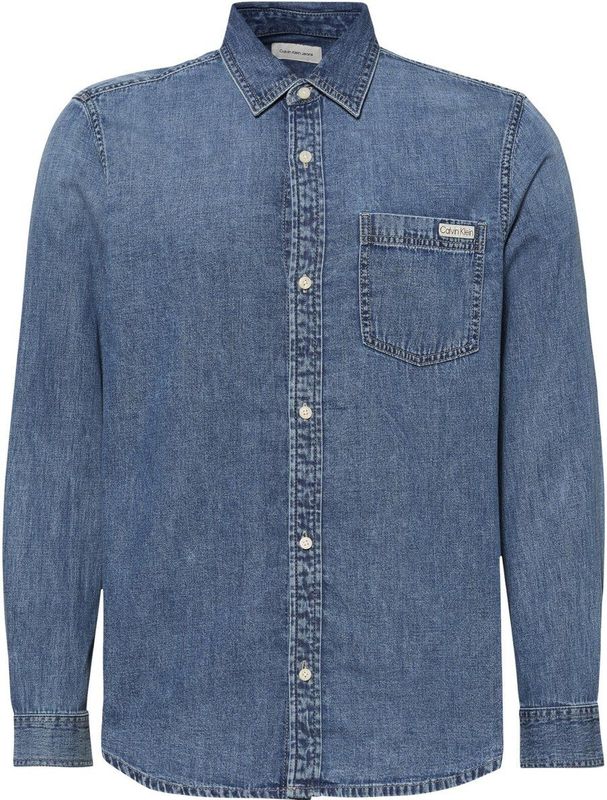 Calvin Klein Jeans - Long Sleeve Button-Up - Overhemd - Blauw - 100% Katoen