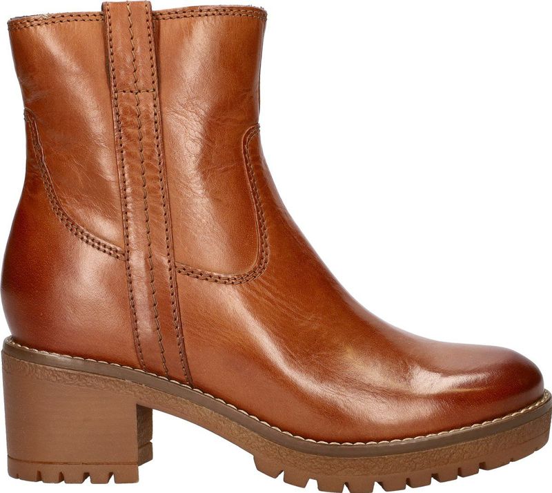 Nelson - Dames Boot - Cognac - Leer - Gevoerd met Teddystof
