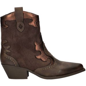 Nelson - Cowboylaars Enkellaarsjes - Zwart - Imitatieleer - Decoratieve Overlays