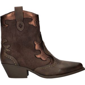 Nelson - Cowboylaars Enkellaarsjes - Zwart - Imitatieleer - Decoratieve Overlays