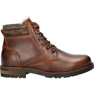 Nelson - Veterboots - Bruin - Gewaxt Leer - Fake-Fur Voering